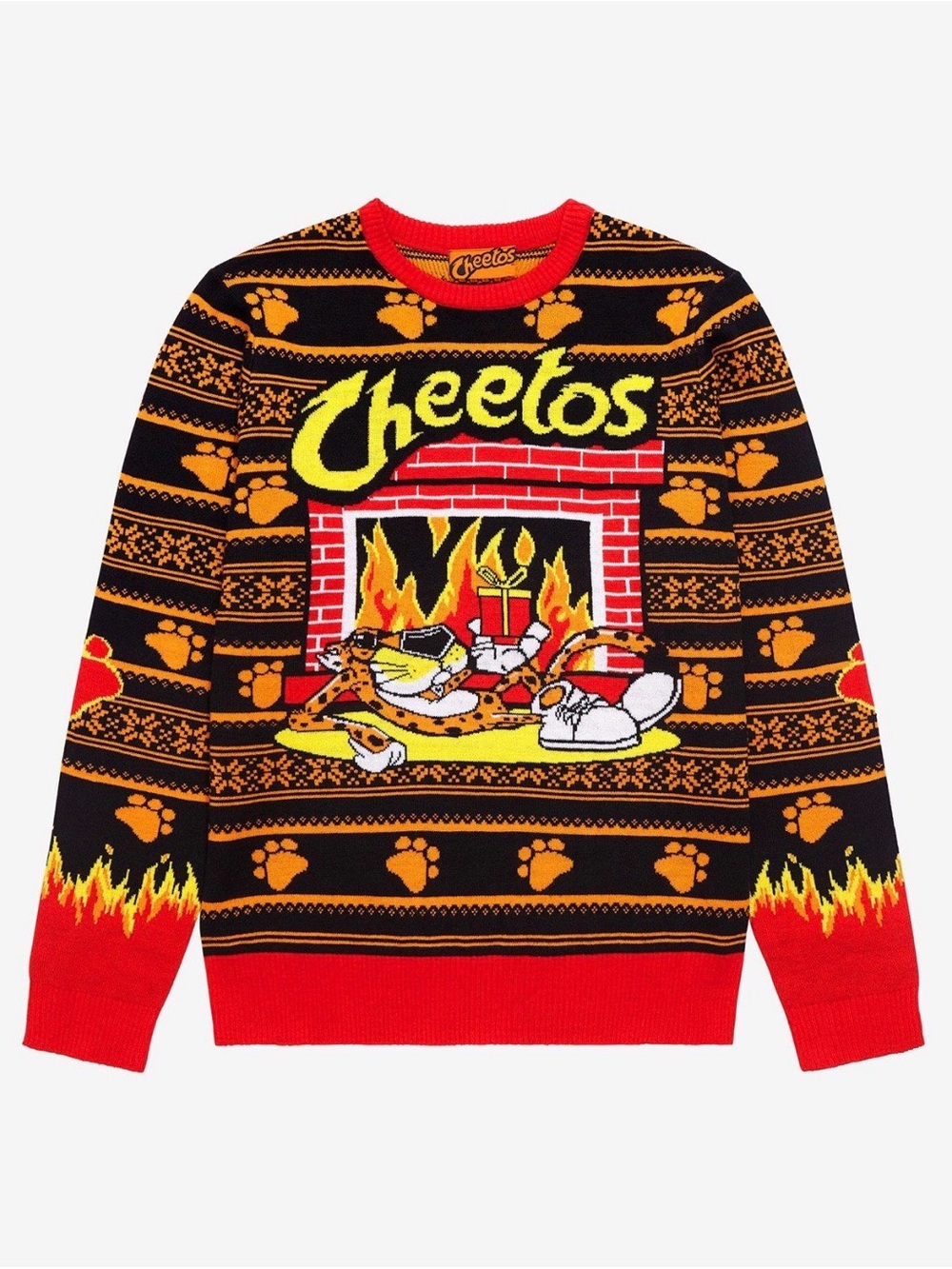 Cheetos Chester Cheetah Fireplace Holiday Sweater - BoxLunch Exclusive
